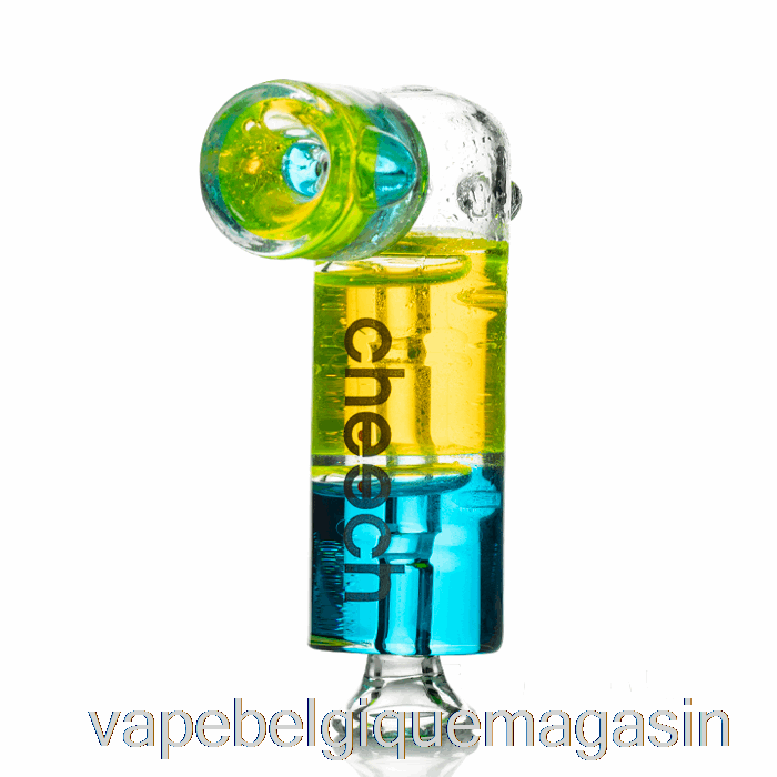 Vape Jetable Cheech Glass Double Pipe à Main Congelable Bleu / Vert
